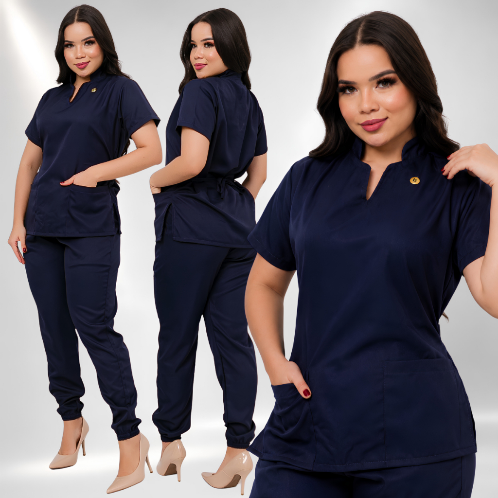Pijama Cirurgico Feminino Jogger Gabardine Luxo Scrub Premium Farda Medica Roupa Para Enfermagem