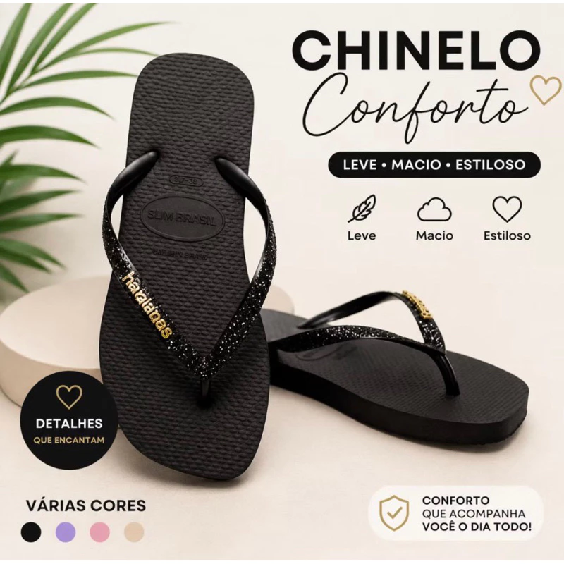Chinelo Feminino com detalhe Leve Confortável Para o Dia a Dia Delicado — imagem 1