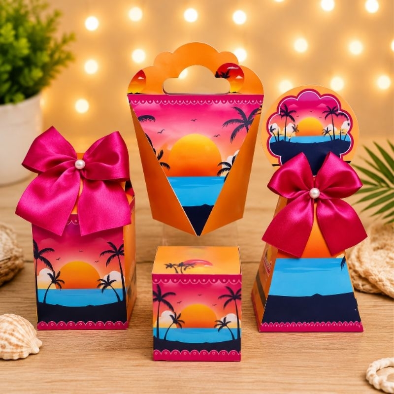Kit Caixas Tardezinha Rosa Personalizado - Lembrancinha - Festa Infantil - Aniversário - Decoração - DESMONTADO