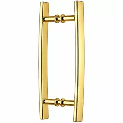 Puxador Barra Chata Duplo Curvo para Porta Madeira/Vidro 40 cm Dourado