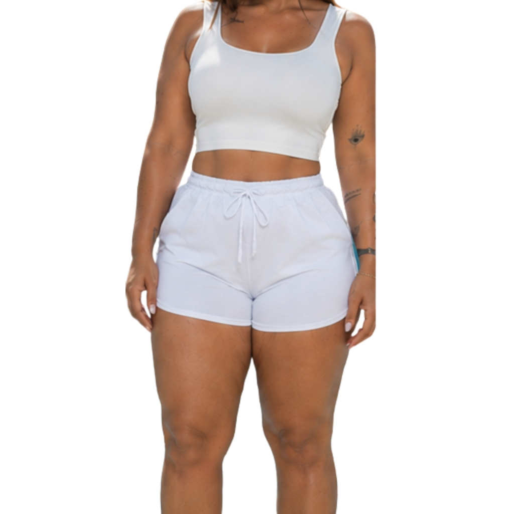 Short Shortinho Feminino Tactel P ao Plus Size Moda Praia Tecido Leve Short Academia