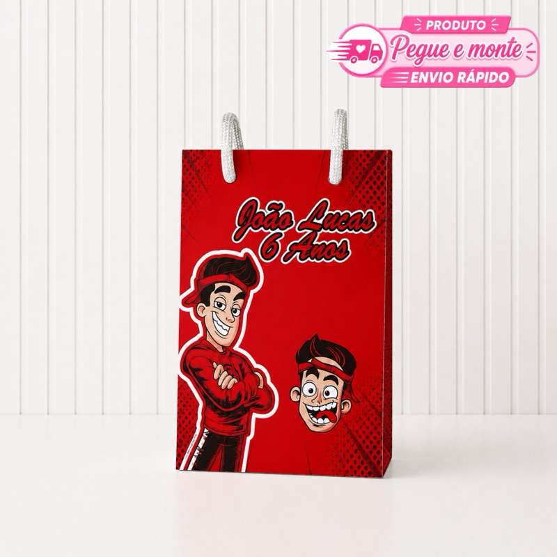 Sacolinha Pequena Enaldinho Personalizada Lembrancinha de Festa Aniversário Enviado Desmontado