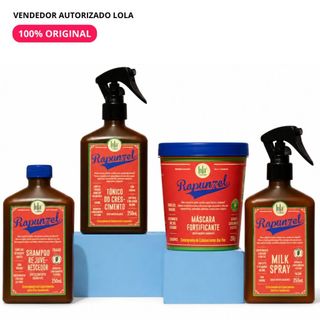 Linha de Crescimento Rapunzel  - Shampoo + Máscara + Tonico + Milk Lola Cosmetics