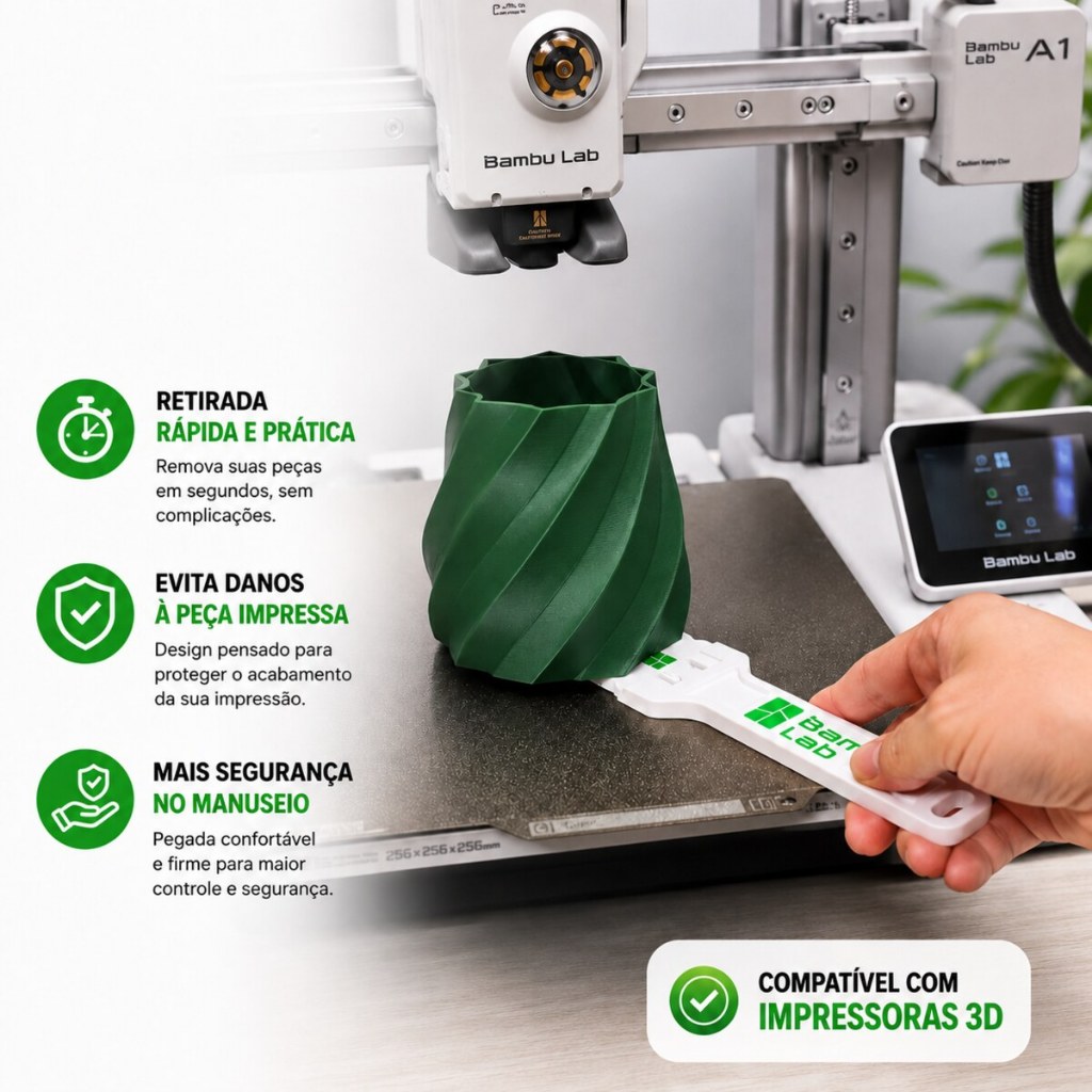 Espátula Raspador + Coletor de Purga Compatível com Bambu Lab A1 e A1 Mini Impressora 3D — imagem 2 de 2