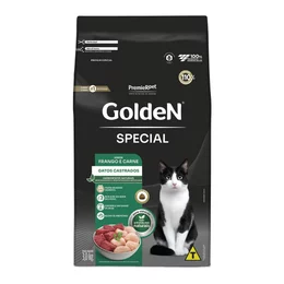 Ração Golden Special Gatos Adultos Castrados Frango e Carne 3kg
