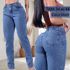 Calça Feminina Jeans Mom Algodão PREMIUM 34 ao 44