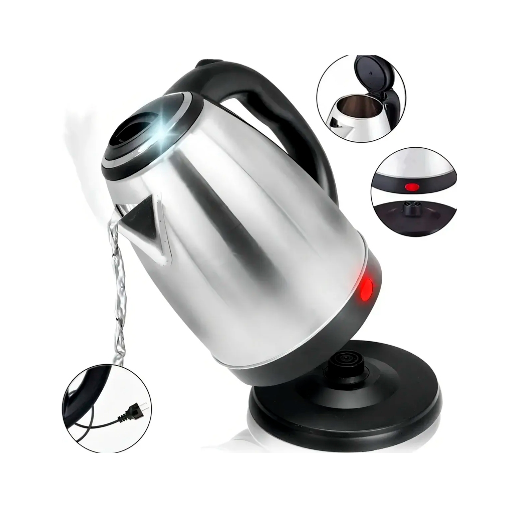 Chaleira Jarra Elétrica Inox 1,8L 127V Desligamento Automático Aquecimento Rápido Café Chá Fervedor de Água