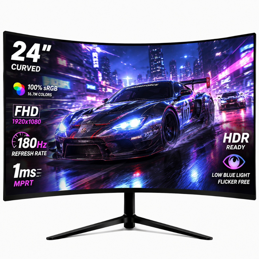 Monitor Gamer 24/27" FHD 180Hz IPS 100% sRGB  Alto-Falante Integrado,HDMI/DP, HDR Ampla Visão