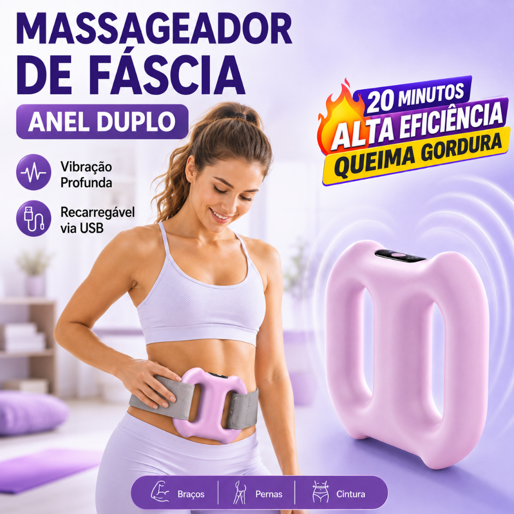 Massageador Elétrico de Anel Duplo para Fáscia - Portátil, Recarregável USB para Modelagem e Relaxamento