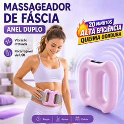 Massageador Elétrico de Anel Duplo para Fáscia - Portátil, Recarregável USB para Modelagem e Relaxamento
