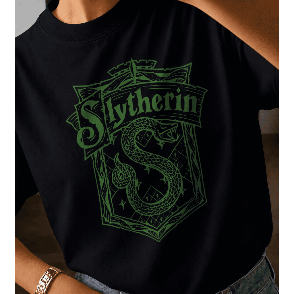 Blusa Slytherin Sonserina Harry Potter Gola Redonda Camiseta 100% Algodão Unissex