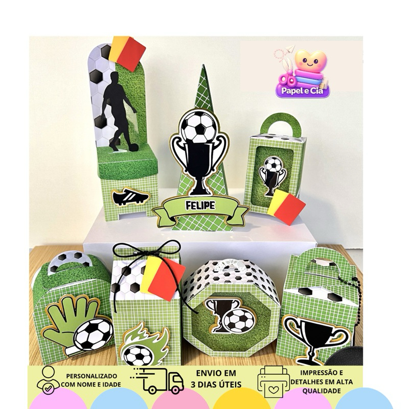 Caixinhas Personalizadas Futebol – Lembrancinhas Festa Infantil