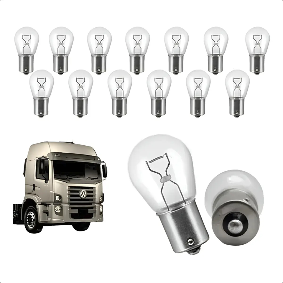 Kit 10 Lâmpadas Halogena 1 Polo P21w Caminhão Onibus Van 24v