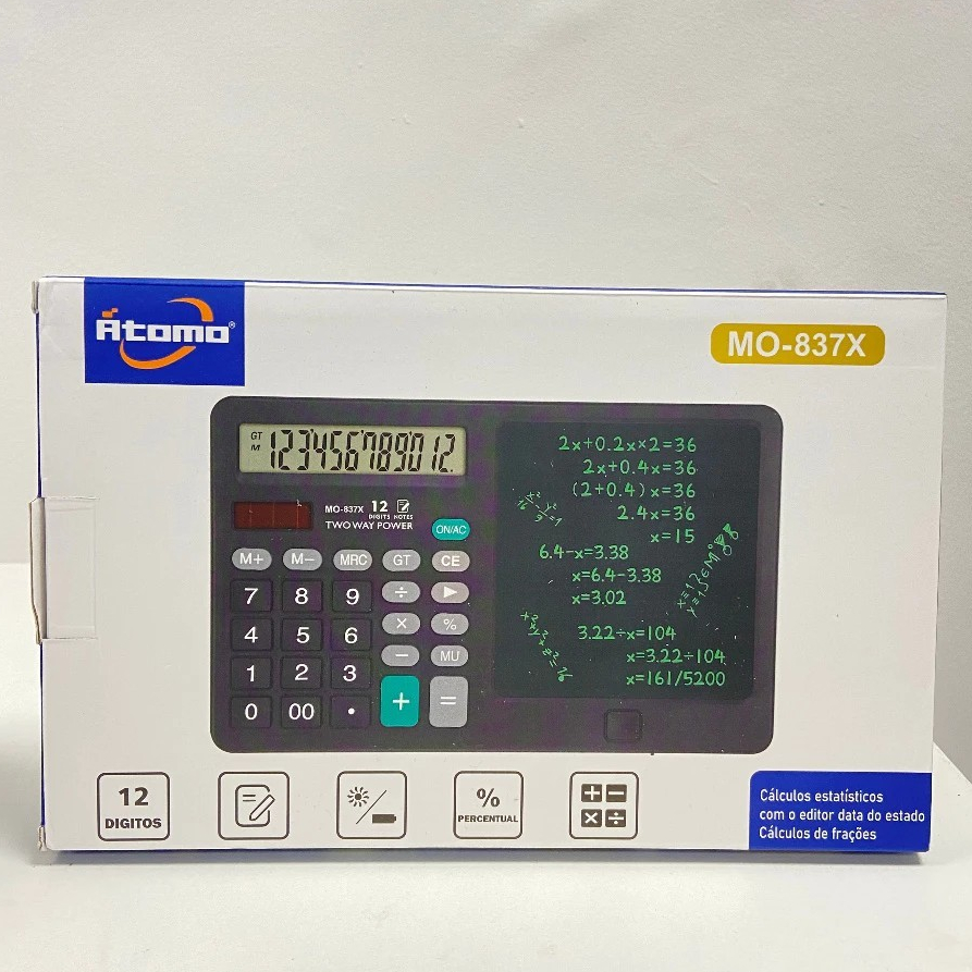 Calculadora 2 em 1 com bloco de notas portátil digital Anotações e cálculos

