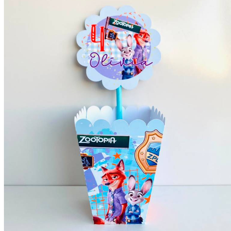 Kit Centro de mesa ZOOTOPIA | Personalizado |Enfeite Cachepô Decoração/PEGUE E MONTE