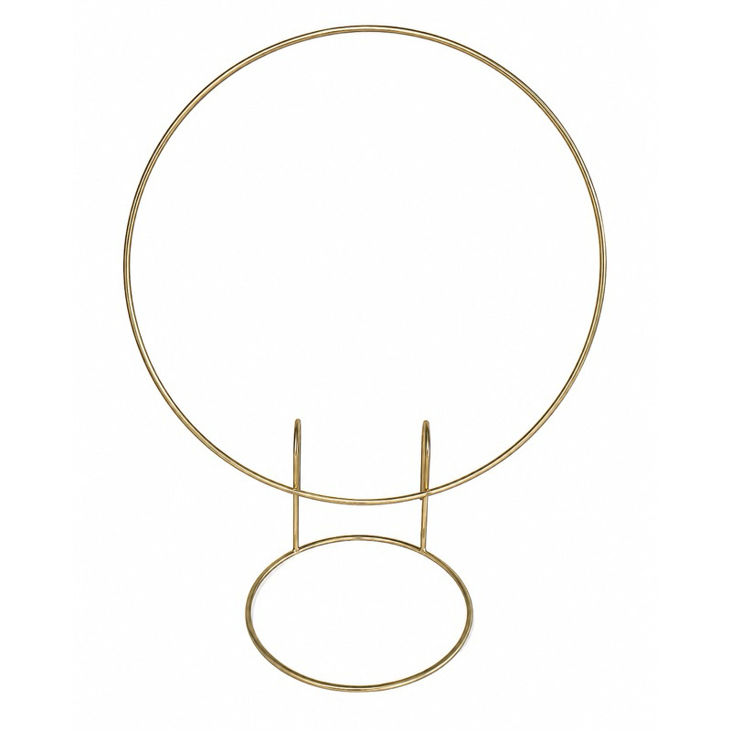 Mini Arco de Mesa 50cm Redondo Dourado em Ferro Painel para Balões, Flores, Decoração de Festa, Aniversário e Eventos