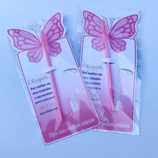 Cartão personalizado com escovinha Borboleta para sobrancelhas e extensão de cílios lash designer