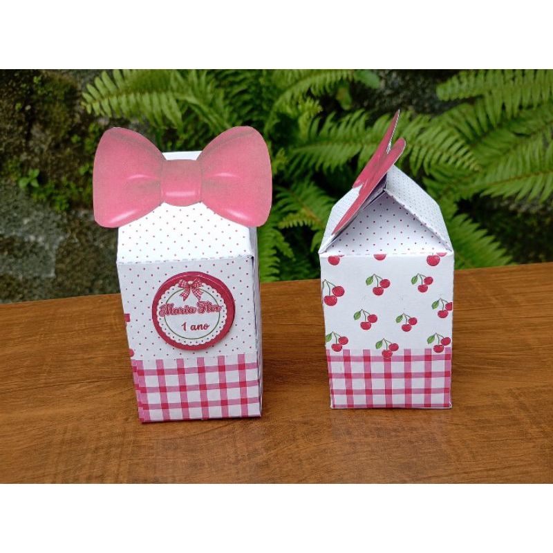 KIT 6 Caixinha Milk CEREJINHA Personalizada | Festa Infantil | Lembrancinha | Kit Festa"