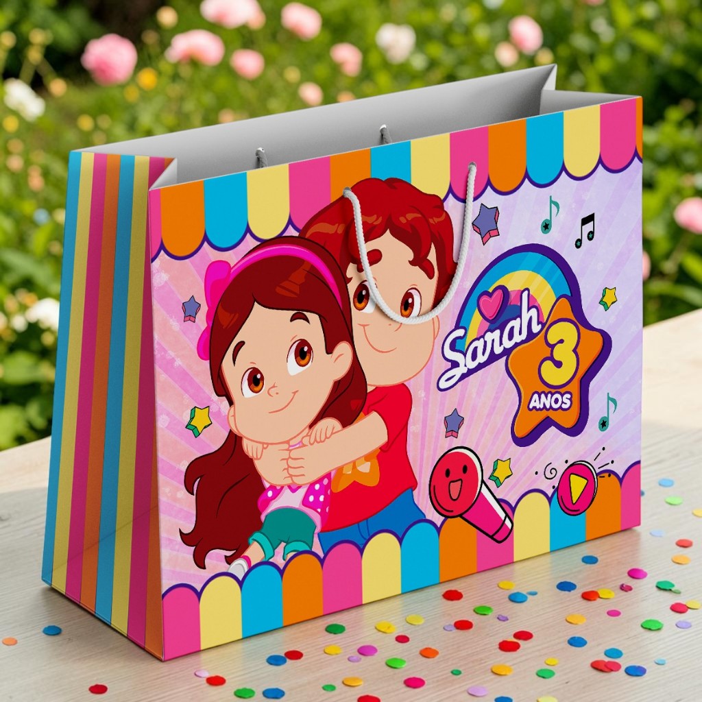 Sacolinha Personalizada Maria Clara e JP Lembrancinha Festa Infantil