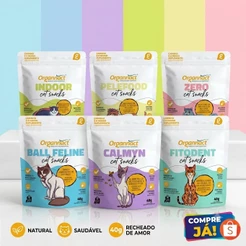 Suplemento Cat Snacks para Gatos 40g Organnact Zero Fitodent Ball feline pelefood Calmyn Cat