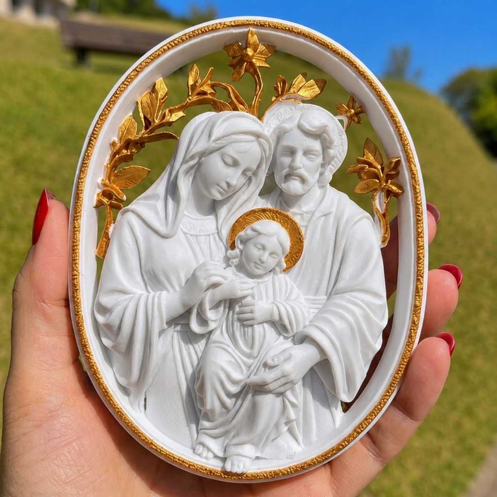 Imagem Sagrada Família Lembrança Católica Presente Religioso Decorativo