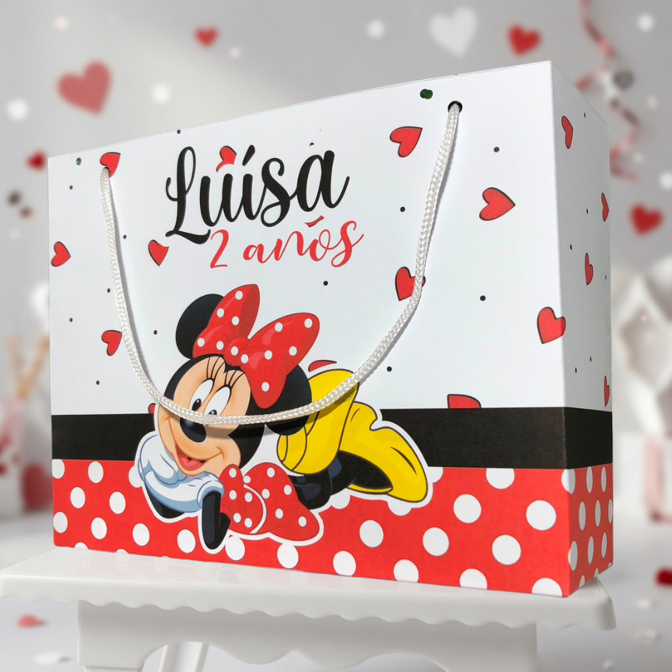 SACOLINHA  PERSONALIZADAS DA MINNIE VERMELHA - FESTA DE ANIVERSARIO INFANTIL  -  LEMBRAÇINHAS PERSONALIZADAS