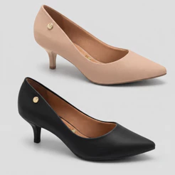 Sapato Scarpin Feminino Vizzano Salto Baixo 5cm Fino Elegante Confortável