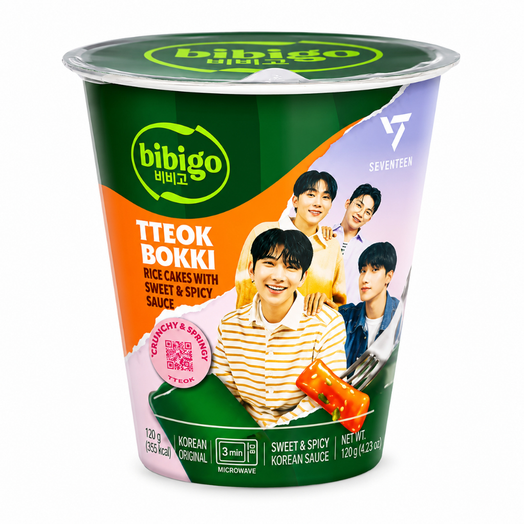 Topokki Bibigo Rosé 125g bolinho de arroz coreano