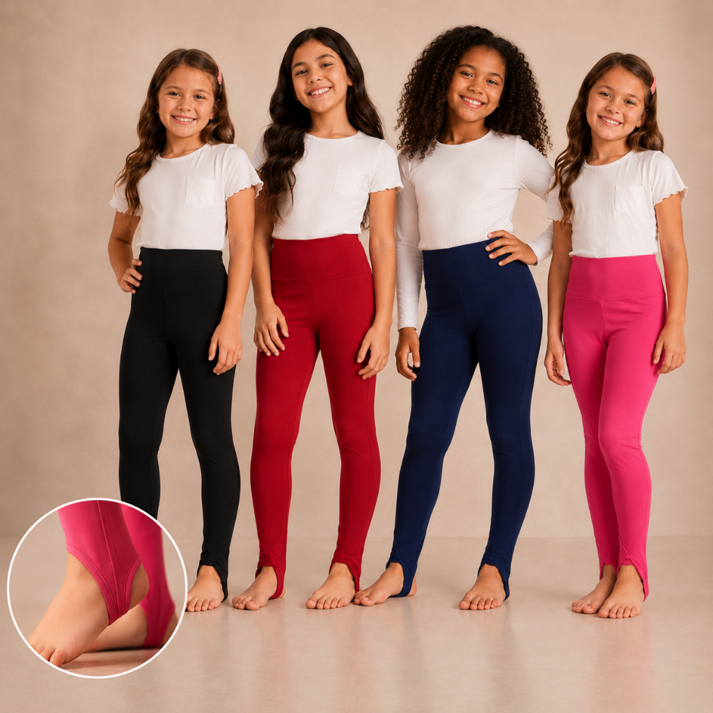 Calça Legging Pezinho Infantil Bailarina Ballet Cintura Alta Menina Elástica Confortável Diversas Cores