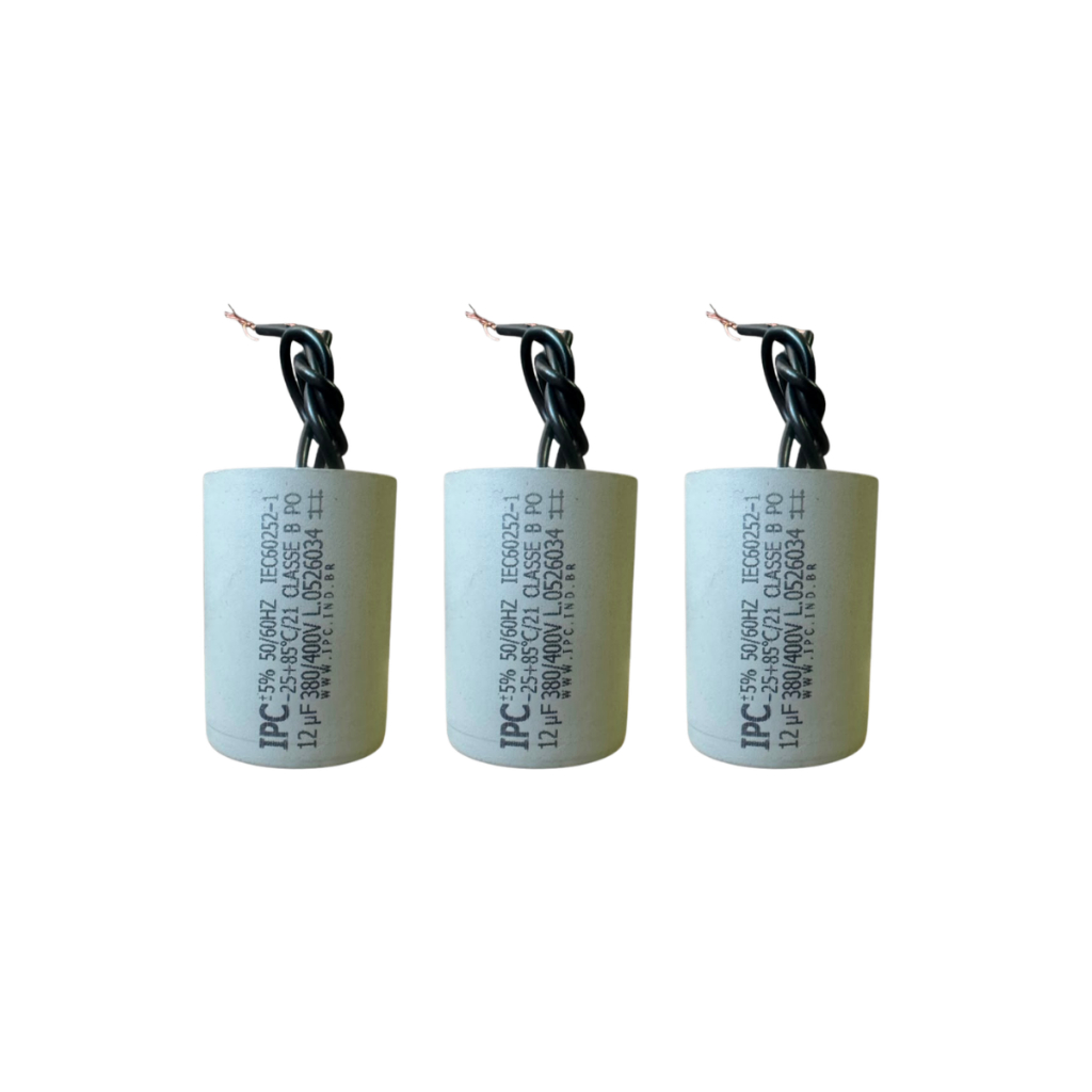 Capacitor 12uF 400V Motores 220V Portãoes Eletrônicos Eletrodomésticos (Kit 3 Peças)