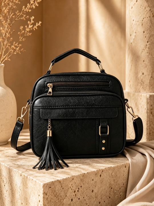 Bolsa Feminina Com Alça Lateral Transversal Faixa de Mão De Couro S2420 LING