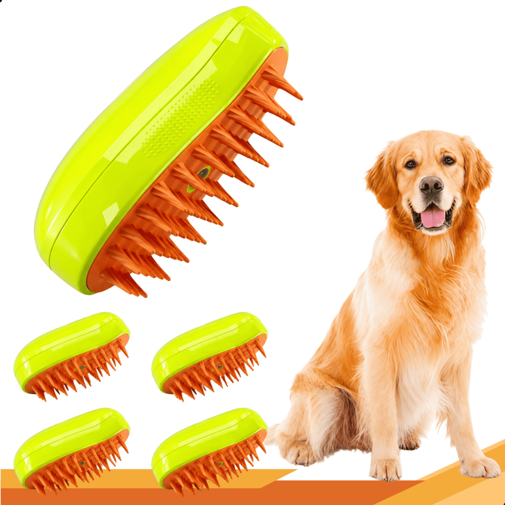 Kit 5x Escovas pet 3 em 1 á vapor elétrica massageadora para cães e gatos tira pelo