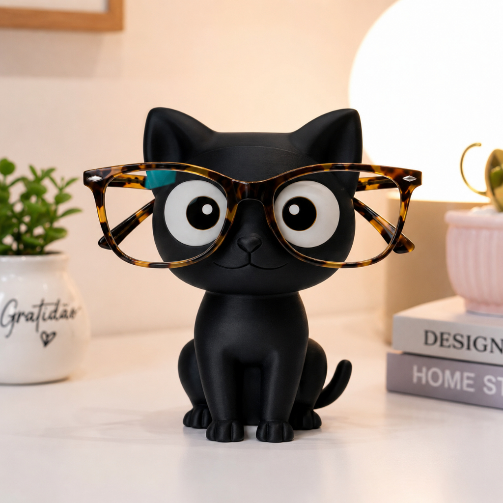 Porta Óculos Gatinho Suporte Decorativo Organizador Mesa Porta Óculos Criativo Presente