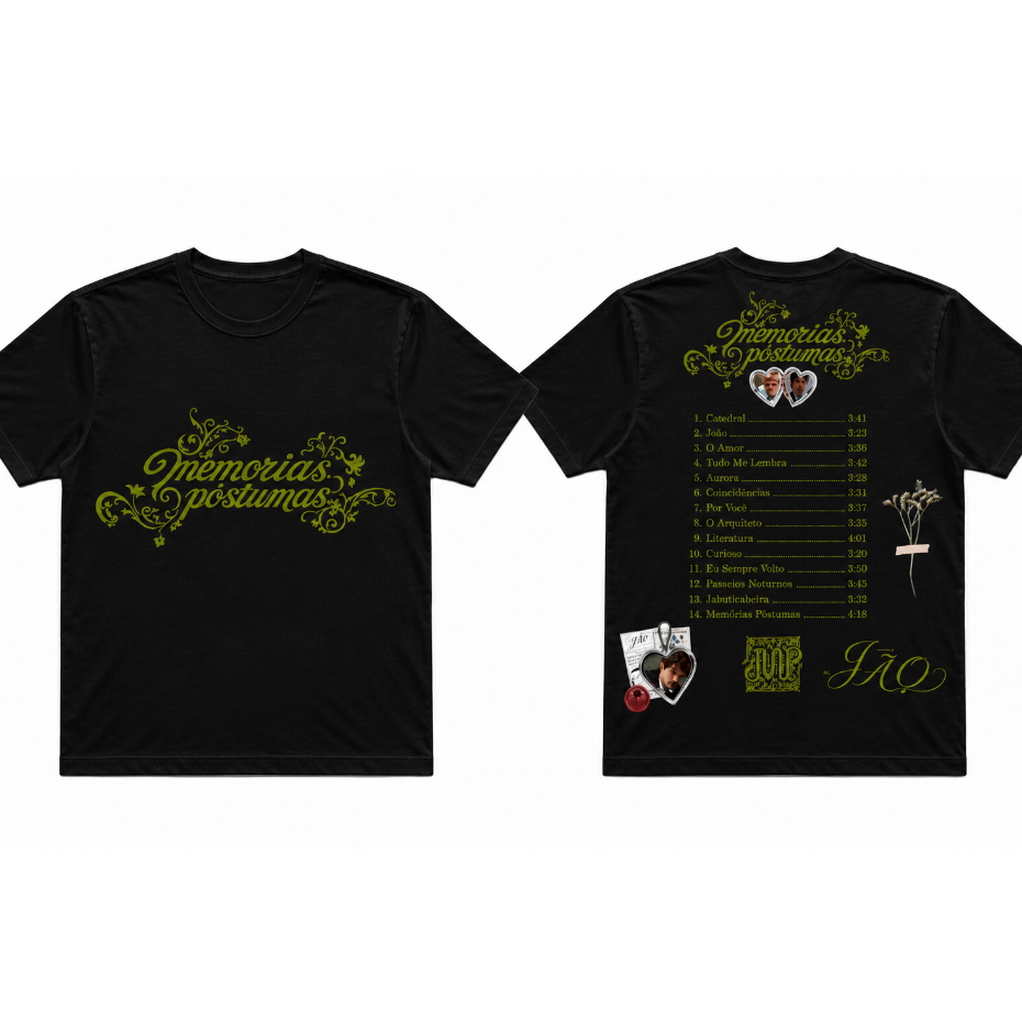 Camiseta Oversized Coleção Jão Temática Álbum Memorias Póstumas Presenta Fãs Tendencia