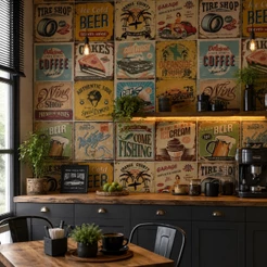 Papel De Parede Para Cozinha Azulejos Coloridos 5 Metros