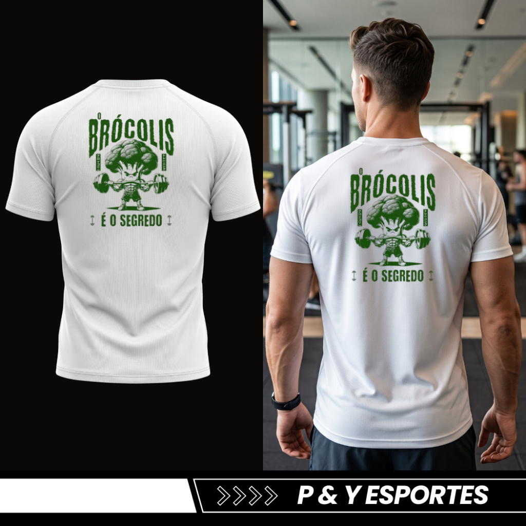 Camisa Masculina Dry Fit Estilo Treino Academia Camiseta Dry Fit Premium Modelo Brocolis