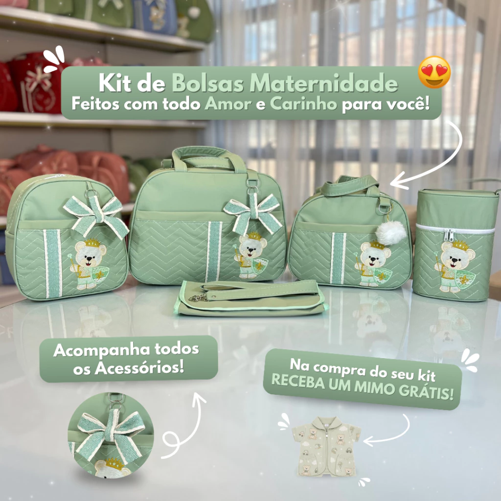 Kit Bolsa Maternidade Completo com 5 peças para Meninos/Meninas — imagem 1