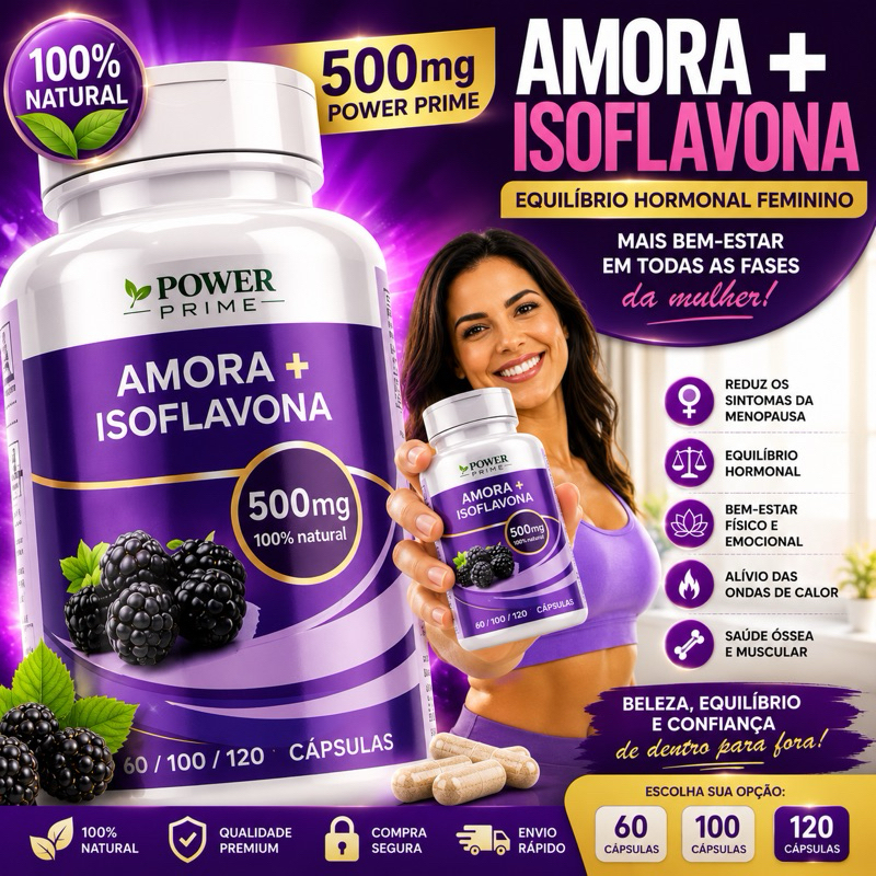 Amora Com Isoflavona 120 500mg capsulas por pote