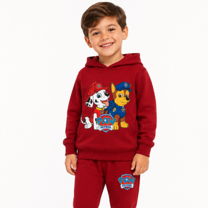 Conjunto Moletom Infantil Menino Flanelado Quentinho Com Capuz Patrulha Canina