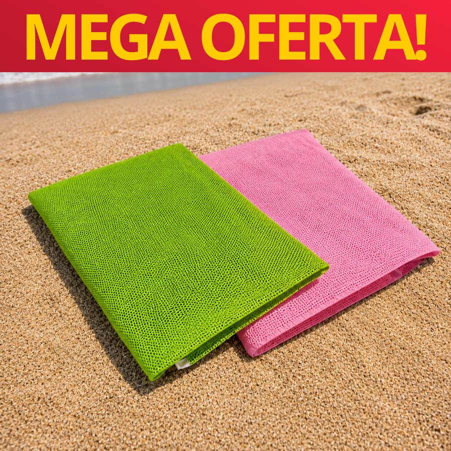 Tapete Esteira Dobrável Piquenique Praia Estampas Lisas Verde e Rosa | Sem Alça