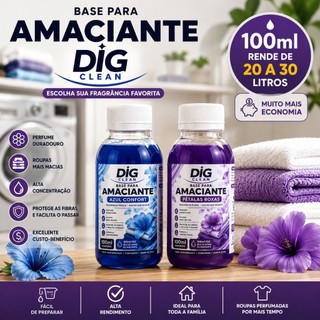 Base Amaciante Concentrada 100ml Rende 20 Litros Perfumado Premium Cheiroso Macio