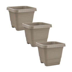 Kit 3 Vaso XG Quadrado 59 L em Plástico para Planta Grande Jardim Quintal Varanda e Decoração Externa