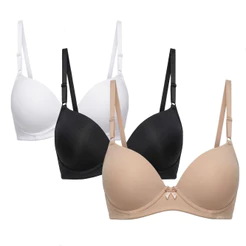 Kit 3 ou 2 Sutiãs Básico Com Bojo Lingerie Feminina Confortável Ajustável Respirável Dia a Dia