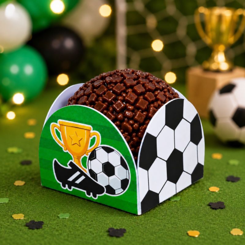 60/120/180 Forminhas Doces/Brigadeiro Personalizada Futebol-Festa Aniversário.