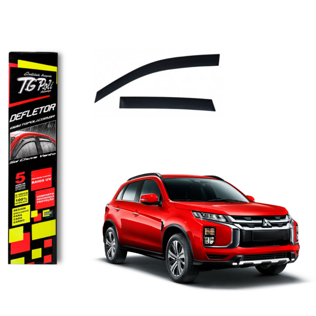 Calha de Chuva Mitsubishi ASX 2010 a 2021 4 portas TG Poli Defletor Portas Protetor Janelas Fumê