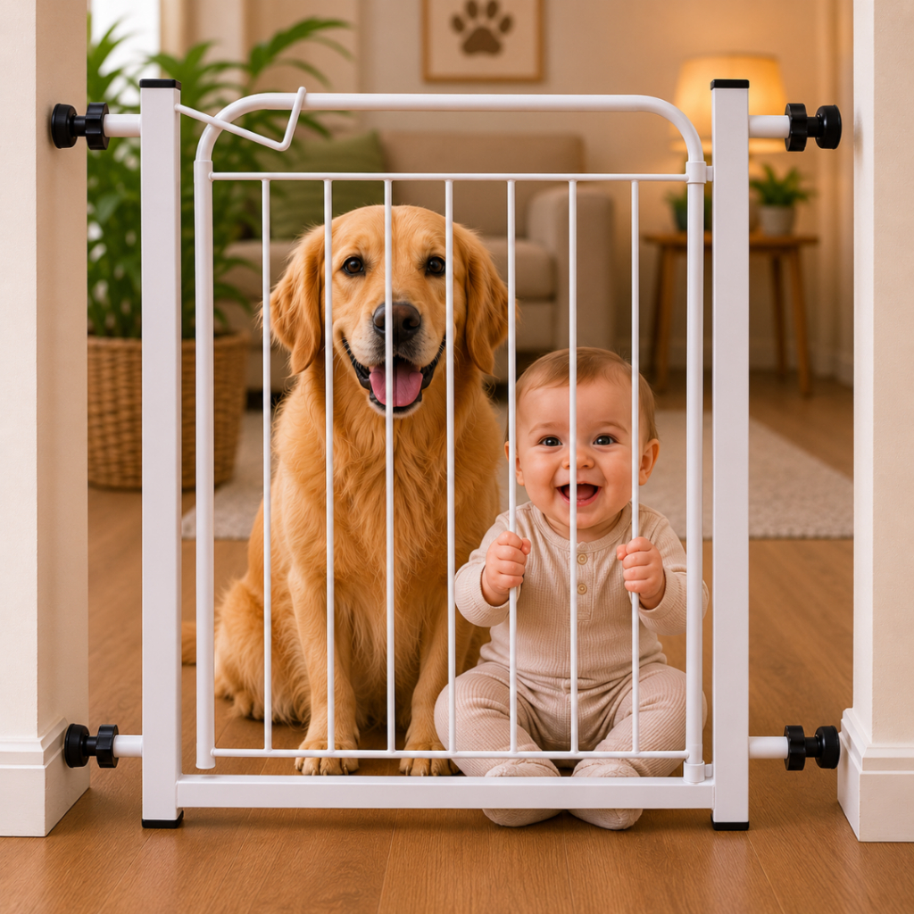 Portão Segurança Trava Prolongador Sem Furo Porta Corredor Criança Cachorro