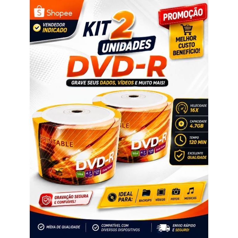 DVD VIRGEM 50 MIDIAS PINTABLE 4.7GB MR DATA ESCOLHA A QUANTIDADE