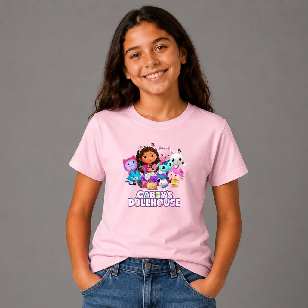Camiseta 100% Algodão Premium Camisa Infantil Casa da Gabby Personalizada Feminina Presente