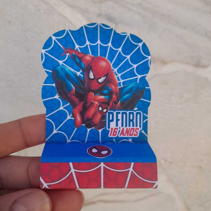 Kit 16 Porta bis duplo personalizado tema Homem aranha Spider Man/lembrancinhas para aniversário ga