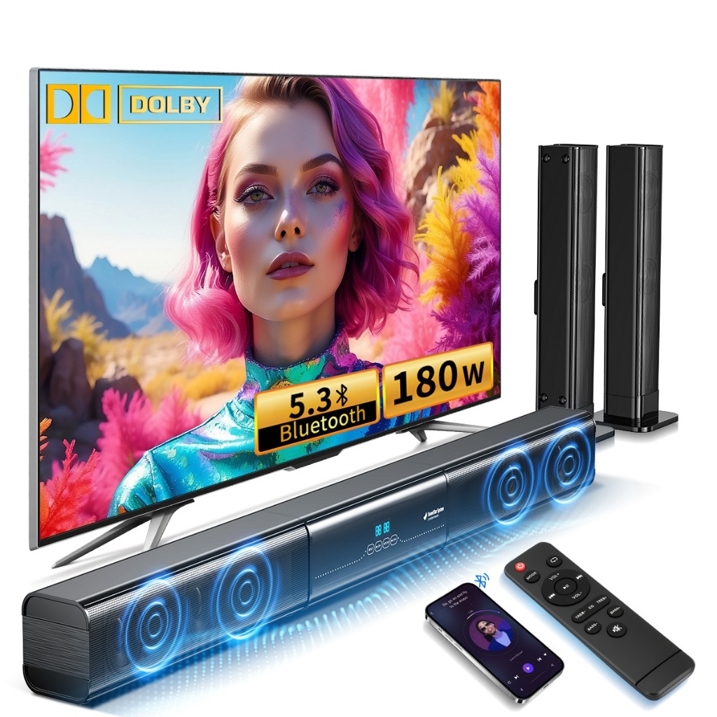 Barra de Som Desmont&aacute;vel 180W Dolby Audio Bluetooth 5.3